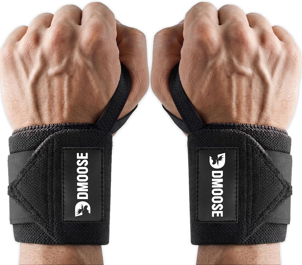 Wrist Wraps for Weightlifting 18" - Heavy Duty Gym Wrap with Hand Thumb Loop for Support & Pain Relief, USPA Approved Powerlifting, Weight Lifting Wrist Straps for Men & Women Work Out