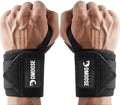 Wrist Wraps for Weightlifting 18" - Heavy Duty Gym Wrap with Hand Thumb Loop for Support & Pain Relief, USPA Approved Powerlifting, Weight Lifting Wrist Straps for Men & Women Work Out
